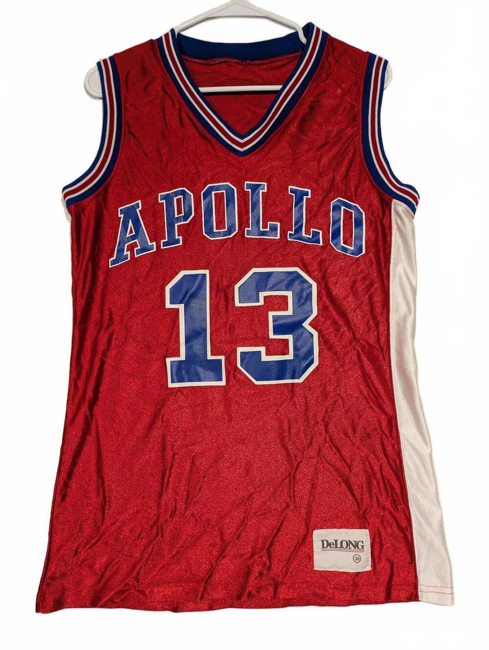 DeLong Basketball Jersey Apollo 13 Red Blue Vintage Mesh Tank Mens Small
